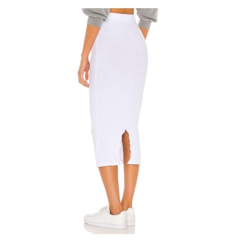 NWOT LA MADE Ribbed Hewitt Knit Sft White Skirt XS - Picture 4 of 6